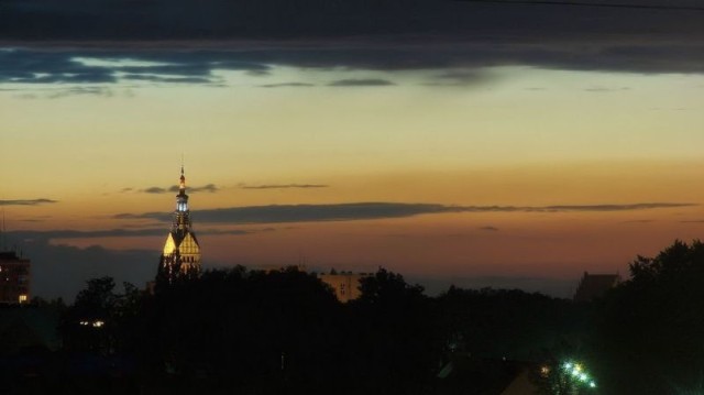 Elbląg po zachodzie słońca