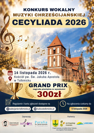 Tolkmicko zaprasza do udziału w konkursie wokalnym Cecyliada 2026