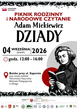 WMBP w Elblągu zaprasza na Narodowe Czytanie i rodzinny piknik