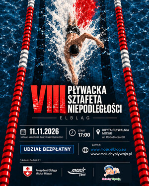 Wystartuj w VIII Pływackiej Sztafecie Niepodległości