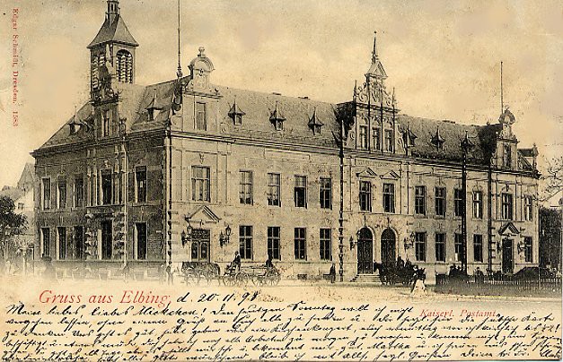 Elbląg, Budynek Poczty przed wojną. To od niej wzięła się nazwa Poststrasse, dziś ul. Pocztowa. Elbląg, Budynek Poczty przed wojną. To od niej wzięła się nazwa Poststrasse, dziś ul. Pocztowa.
