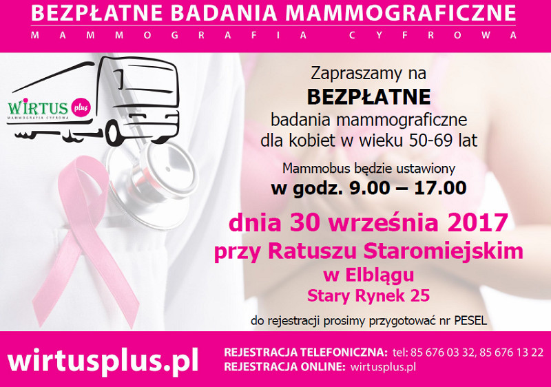 Elbląg, Przyjdź na bezpłatne badanie piersi Elbląg, Przyjdź na bezpłatne badanie piersi