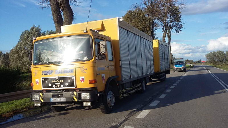 Elbląg, Pijany kierowca ciężarówki przewoził gołębie