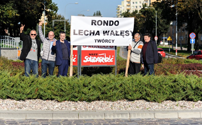 Elbląg, Urodziny Lecha Wałęsy na rondzie Elbląg, Urodziny Lecha Wałęsy na rondzie