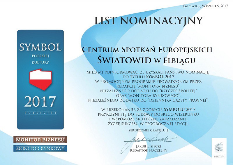 Elbląg, Nominacja do tytułu Symbol Polskiej Kultury 2017