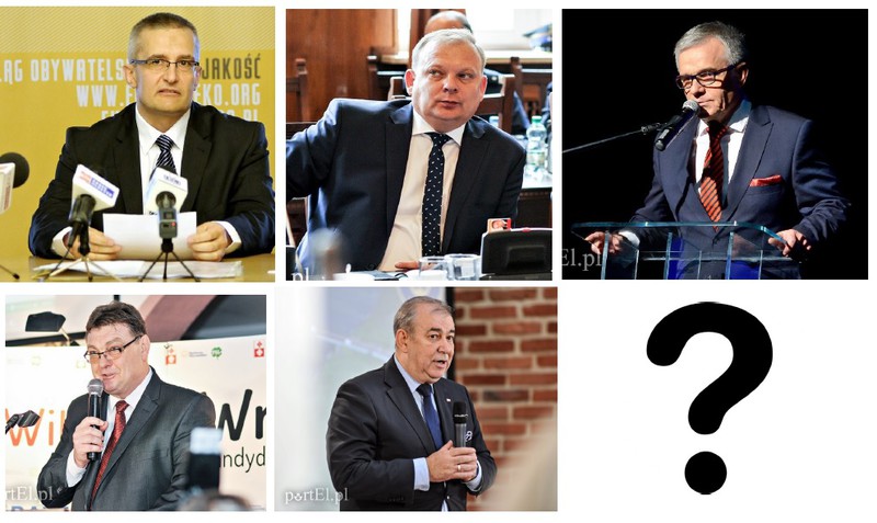 Elbląg, Czy oni będą kandydować? W górnym rzędzie od lewej: Cezary Balbuza, Michał Missan, Edmund Szwed. W dolnym rzędzie: Witold Wróblewski, Jerzy Wilk Elbląg, Czy oni będą kandydować? W górnym rzędzie od lewej: Cezary Balbuza, Michał Missan, Edmund Szwed. W dolnym rzędzie: Witold Wróblewski, Jerzy Wilk