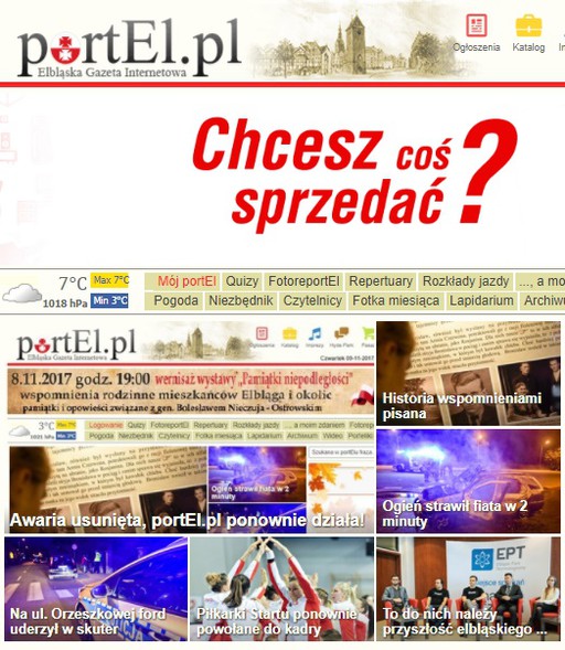 Elbląg, Awaria usunięta, portEl.pl ponownie działa! Elbląg, Awaria usunięta, portEl.pl ponownie działa!
