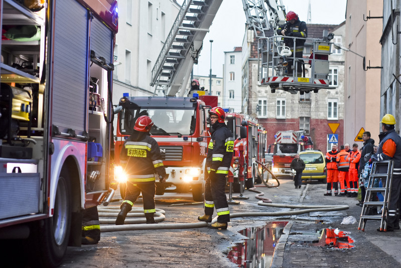 Elbląg, Pożar w budynku na Dolnej