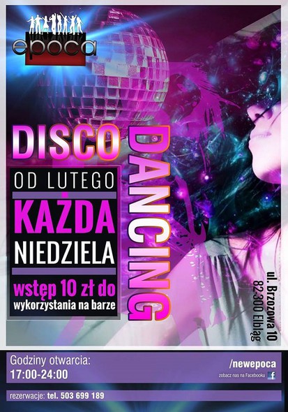 Niedzielne taneczne popołudnia, czyli disco dancing w klubie Epoca Niedzielne taneczne popołudnia, czyli disco dancing w klubie Epoca