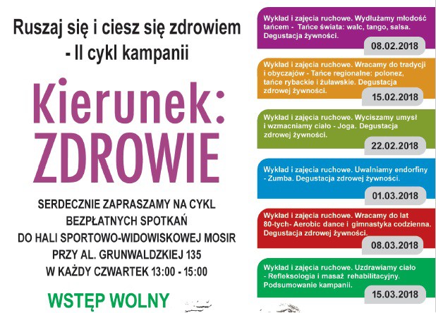 Elbląg, Seniorze – już jutro wybierz „Kierunek: Zdrowie” Elbląg, Seniorze – już jutro wybierz „Kierunek: Zdrowie”