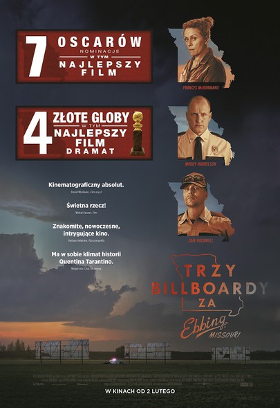Elbląg, Trzy billboardy za Ebbing, Missouri w kinie Światowid Elbląg, Trzy billboardy za Ebbing, Missouri w kinie Światowid