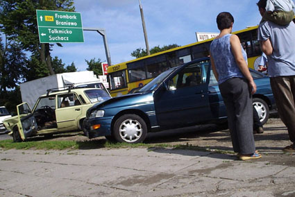 Elbląg, Wypadek na ul. Królewieckiej (zdjęcie nadesłane przez naszego Czytelnika Exciter)