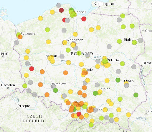 Elbląg, Informacje ze strony Głównego Inspektoratu Ochrony Środowiska z godz. 13)