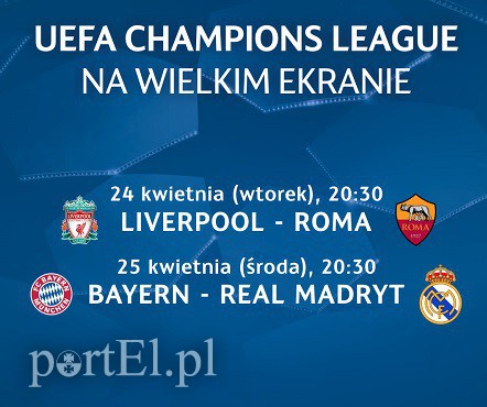 Elbląg, Półfinałowe mecze Ligi Mistrzów UEFA w Multikinie