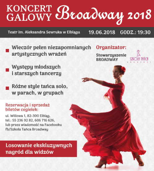 Elbląg, Koncert Galowy Broadway już po raz dwunasty Elbląg, Koncert Galowy Broadway już po raz dwunasty