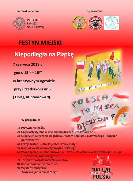 Elbląg, „Niepodległa na Piątkę” - festyn w ogrodzie kreatywnym