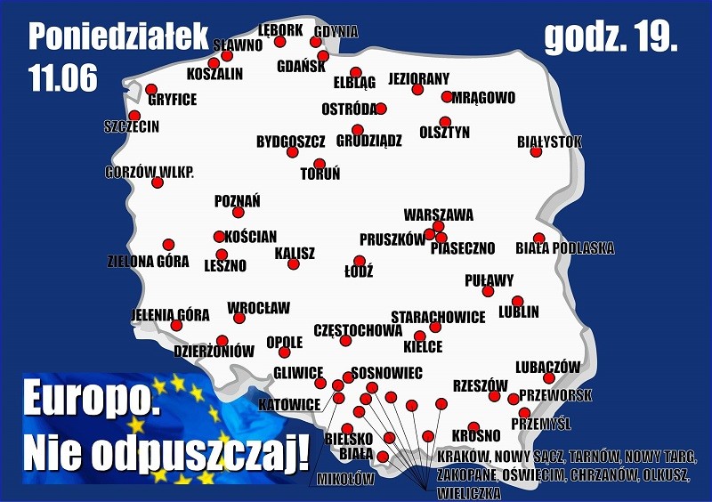 Elbląg, Europo, nie odpuszczaj, czyli kolejny protest przed elbląskim sądem