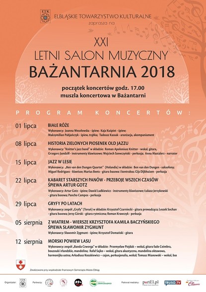 Elbląg, XXI Letni Salon Muzyczny Bażantarnia 2018 czas zacząć Elbląg, XXI Letni Salon Muzyczny Bażantarnia 2018 czas zacząć