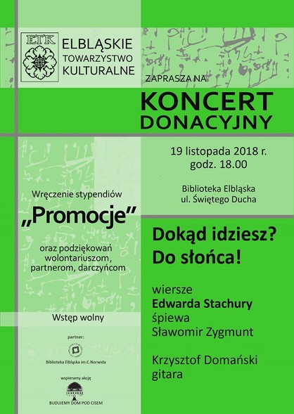 Elbląg, Dokąd idziesz? Do słońca - koncert donacyjny