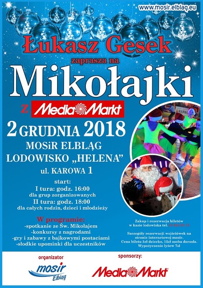 MOSiR zaprasza na Mikołajki na lodzie MOSiR zaprasza na Mikołajki na lodzie