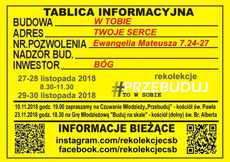 Elbląg, Przebuduj to w sobie, czyli rekolekcje dla uczniów Elbląg, Przebuduj to w sobie, czyli rekolekcje dla uczniów