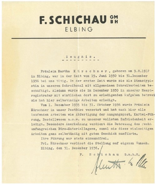 Elbląg, Referencje panny Kürschner  (Historia jednego przedmiotu cz. 155)