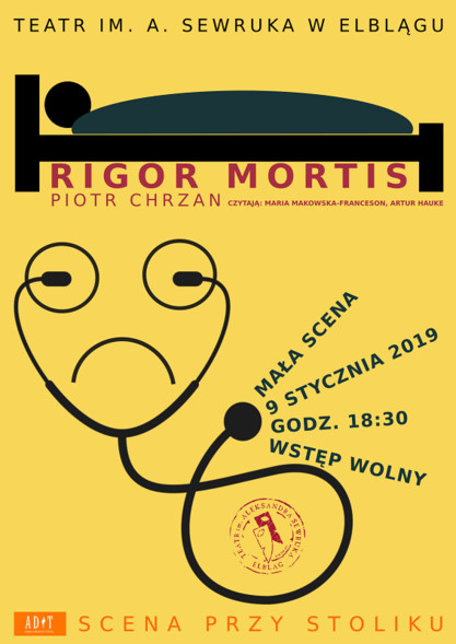 Elbląg, Rigor mortis Piotra Chrzana na Scenie przy stoliku Elbląg, Rigor mortis Piotra Chrzana na Scenie przy stoliku