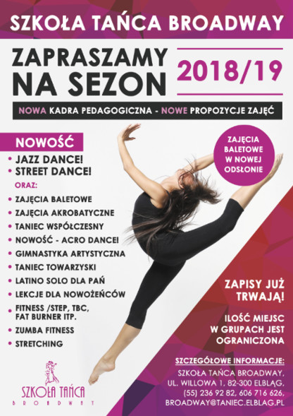 Po feriach czas na tańce w Szkole Tańca Broadway Po feriach czas na tańce w Szkole Tańca Broadway