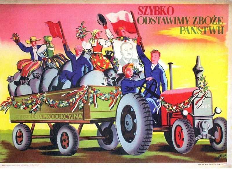Elbląg, Jeden z propagandowych plakatów z tamtych czasów, skierowany do rolników