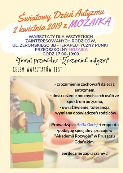 Elbląg, Zrozumieć autyzm - przyjdź na warsztaty Elbląg, Zrozumieć autyzm - przyjdź na warsztaty