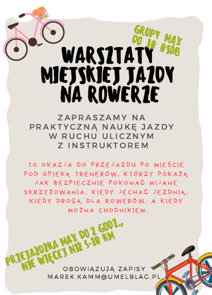 Elbląg, Weź udział w warsztatach rowerowej jazdy po mieście