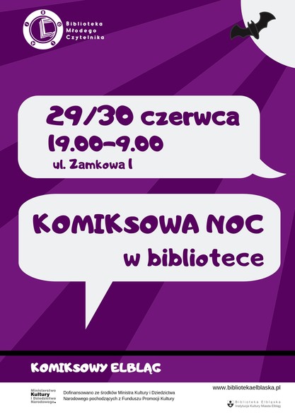 Elbląg, Komiksowa noc w bibliotece Elbląg, Komiksowa noc w bibliotece
