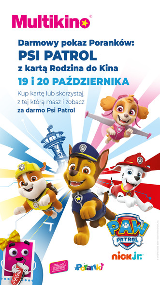Elbląg, "Psi patrol" za darmo podczas poranków w Multikinie Elbląg, "Psi patrol" za darmo podczas poranków w Multikinie