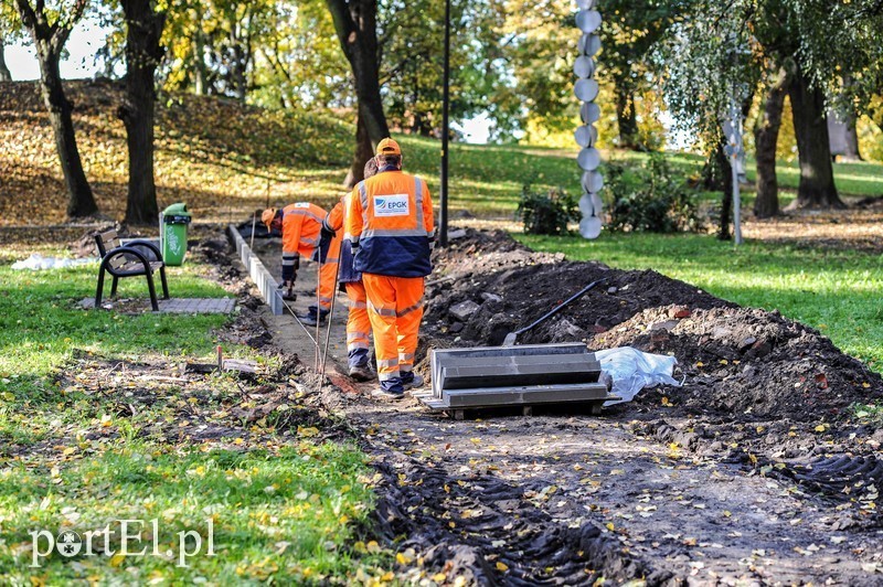 Elbląg, Trwa remont alejek Elbląg, Trwa remont alejek