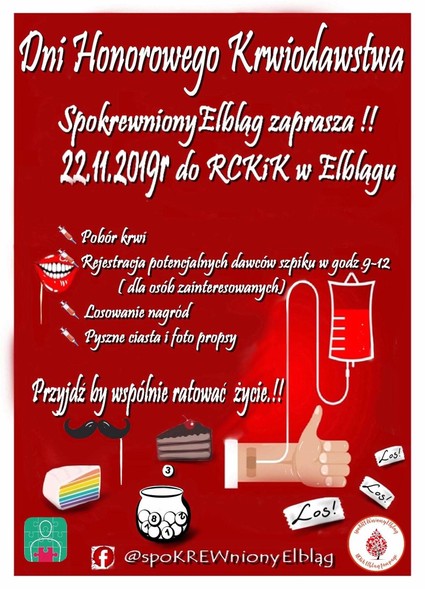 Elbląg, Oddaj krew i zostań potencjalnym dawcą szpiku Elbląg, Oddaj krew i zostań potencjalnym dawcą szpiku