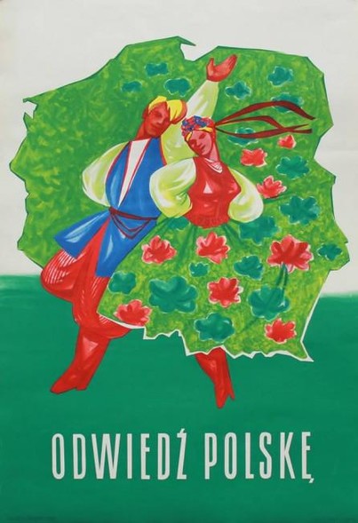 Elbląg, „Odwiedź Polskę” – plakat propagandowy z okresu PRL (lata pięćdziesiąte) Elbląg, „Odwiedź Polskę” – plakat propagandowy z okresu PRL (lata pięćdziesiąte)