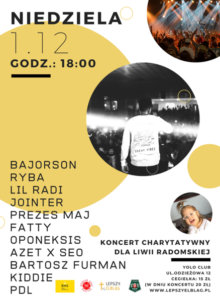 Elbląg, Przyjdź koncert charytatywny dla Liwii Radomskiej Elbląg, Przyjdź koncert charytatywny dla Liwii Radomskiej