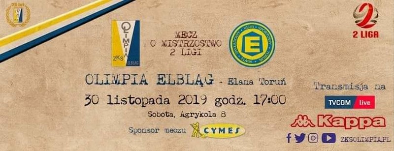 Elbląg, Olimpia - Elana: pewna inwestycja w emocje Elbląg, Olimpia - Elana: pewna inwestycja w emocje