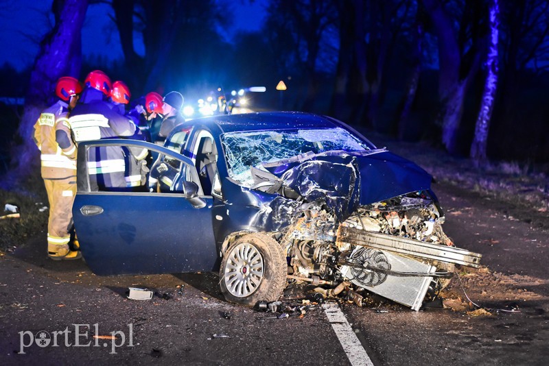 Elbląg, Fiat uderzył w drzewo pod Milejewem Elbląg, Fiat uderzył w drzewo pod Milejewem