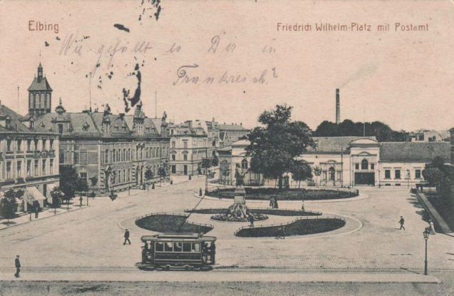 Elbląg, Plac Słowiański przed wojną, wówczas plac Fryderyka Wilhelma