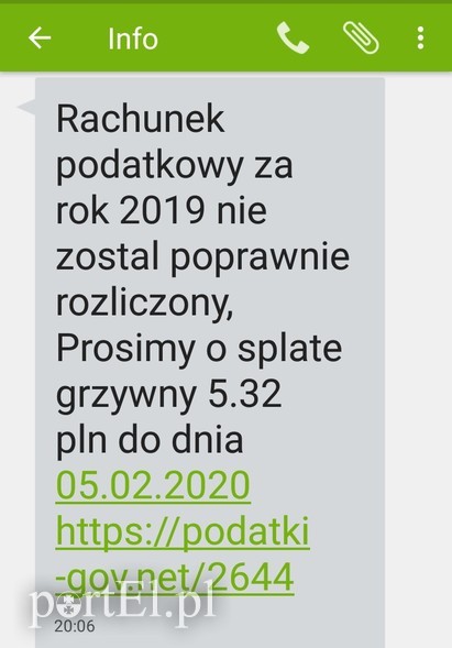 Elbląg, To nie jest SMS ze skarbówki