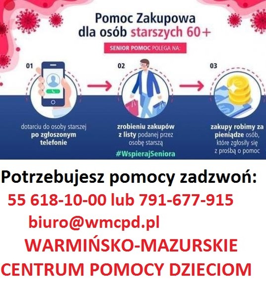 Elbląg, Pomoc dla seniorów w czasie pandemii Elbląg, Pomoc dla seniorów w czasie pandemii
