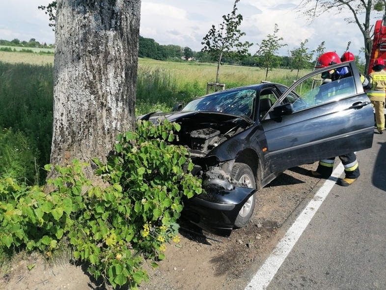 Elbląg, Auto uderzyło w drzewo