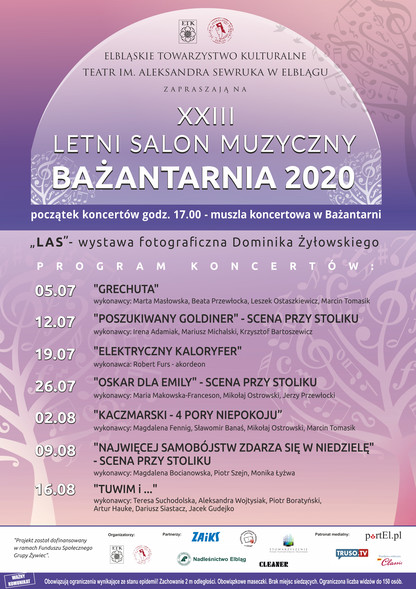 Elbląg, XXIII Letni Salon Muzyczny - Bażantarnia 2020 czas zacząć Elbląg, XXIII Letni Salon Muzyczny - Bażantarnia 2020 czas zacząć