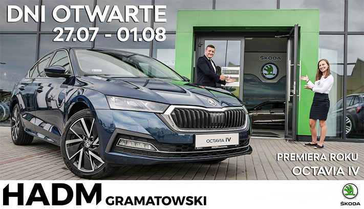Premiera roku nowej Skody Octavii i dni otwarte w salonie HADM Gramatowski w Elblągu 27.07-01.08! Premiera roku nowej Skody Octavii i dni otwarte w salonie HADM Gramatowski w Elblągu 27.07-01.08!