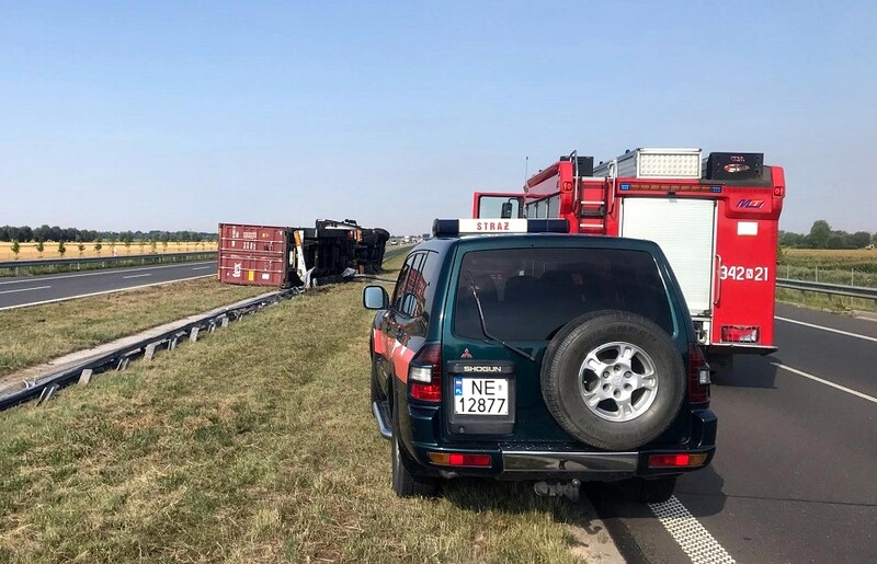 Elbląg, Na S7 przewróciła się ciężarówka