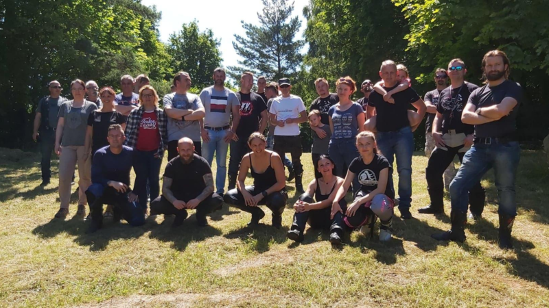 Elbląg, Uczestnicy inauguracji budowy Motoostoi u Rubika Elbląg, Uczestnicy inauguracji budowy Motoostoi u Rubika