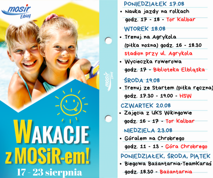 Elbląg, Przedostatni tydzień Wakacji z MOSiR-em Elbląg, Przedostatni tydzień Wakacji z MOSiR-em