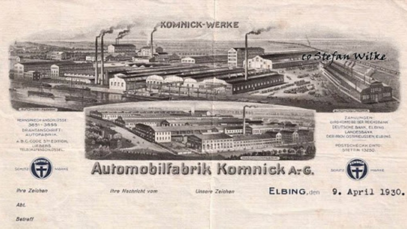 Elbląg, Ulotka z fabryką Komnicka z 1930 r. Elbląg, Ulotka z fabryką Komnicka z 1930 r.