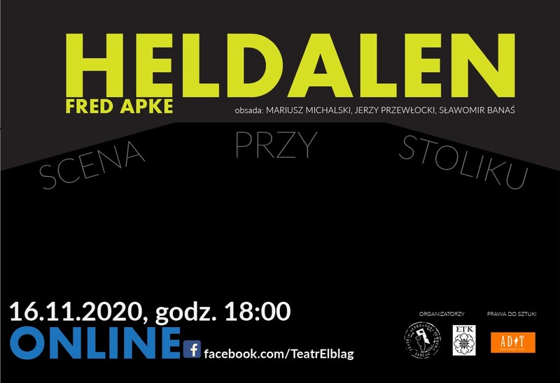 Elbląg, Scena przy stoliku online. Prapremiera nowego tekstu Freda Apke Elbląg, Scena przy stoliku online. Prapremiera nowego tekstu Freda Apke